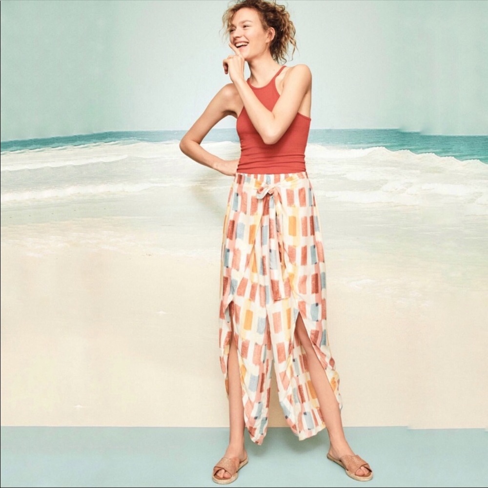 Anthropologie Lilka Watercolor Wrap Pants Small
